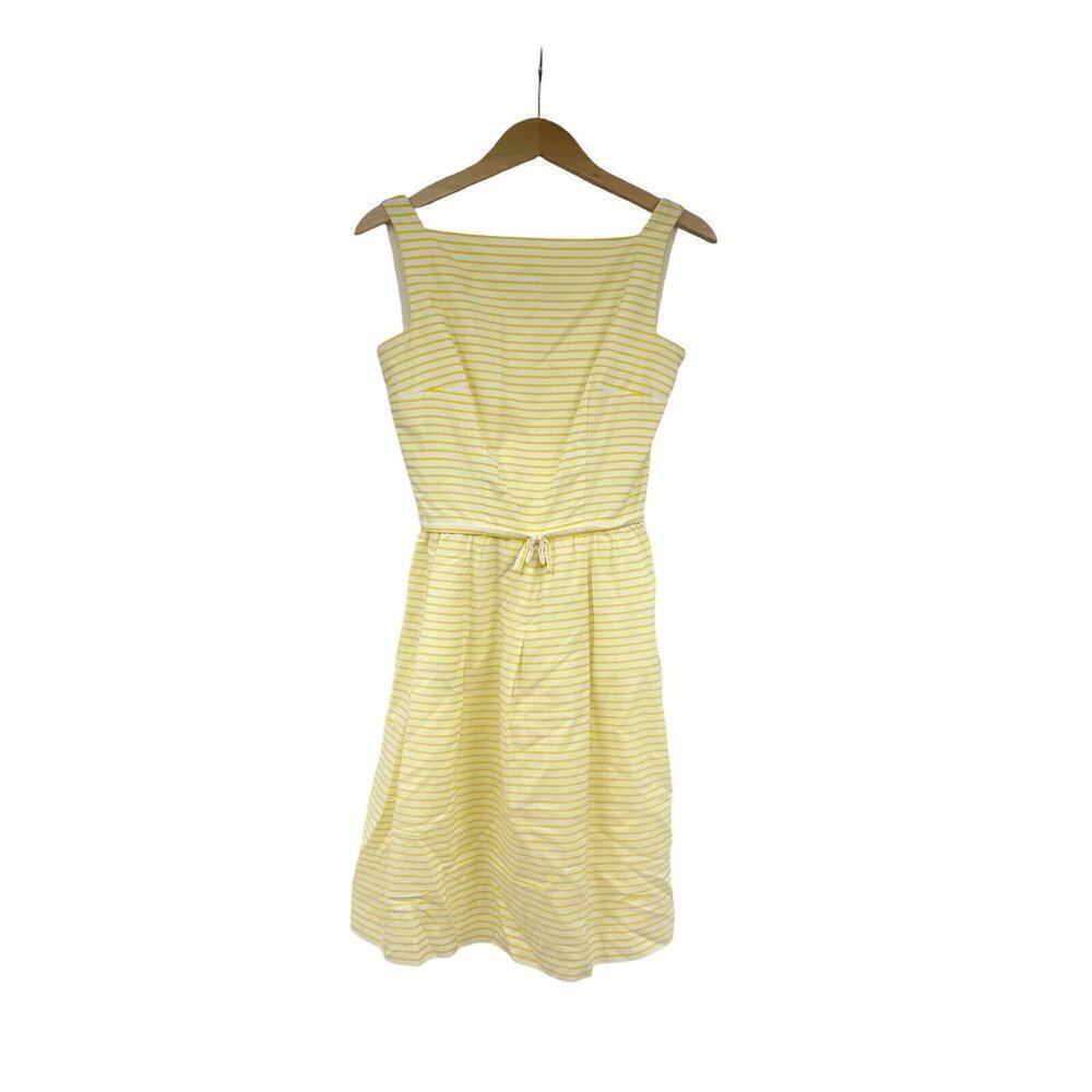 Lanz Originals Vintage Dress Yellow‎ Stripe 1950’s Square Neck Womens Small?